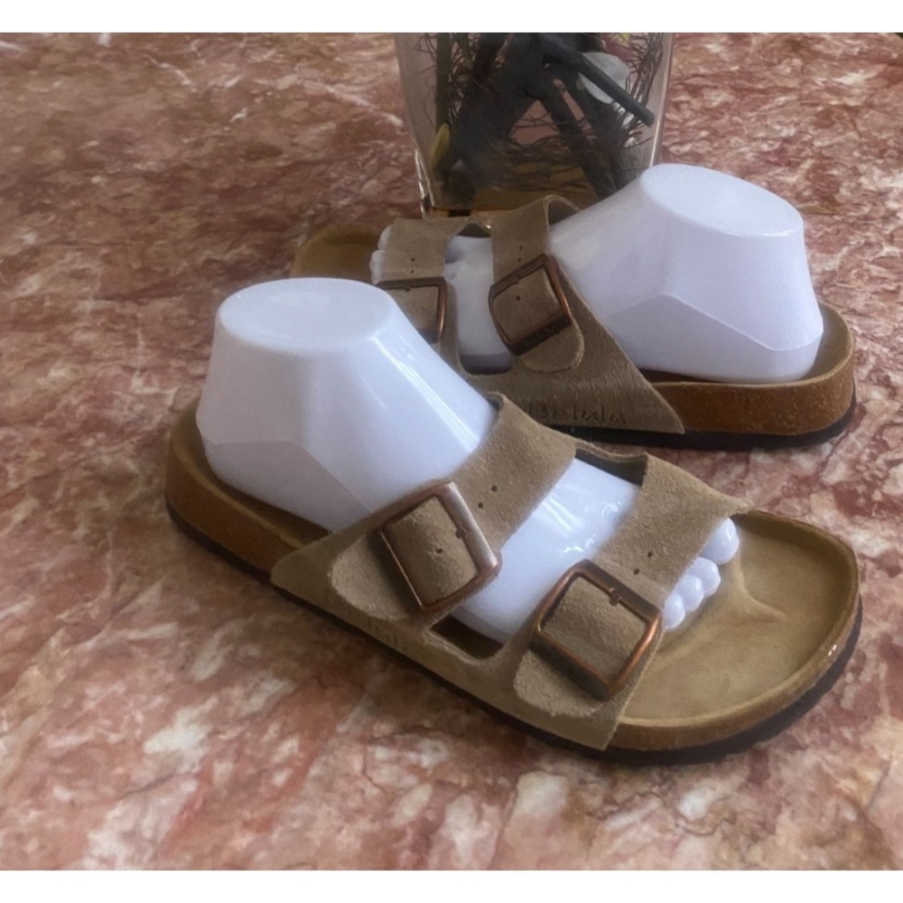 New Betula Birkenstock Arizona Women's Taupe Suede Leather Sandals Sz 42/US 11‎